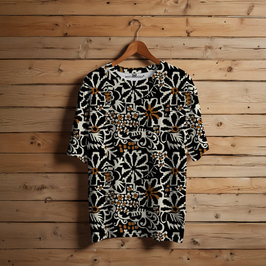 Black Floral Oversized T-Shirt