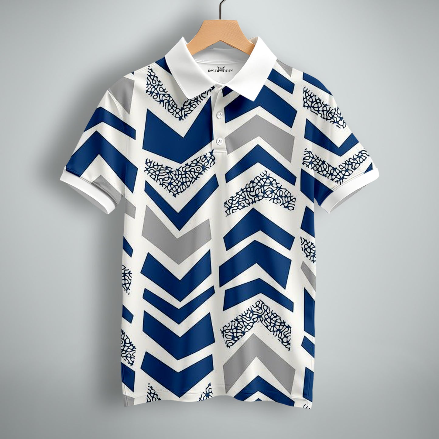 Blue Grey Arrow Polo T-Shirt