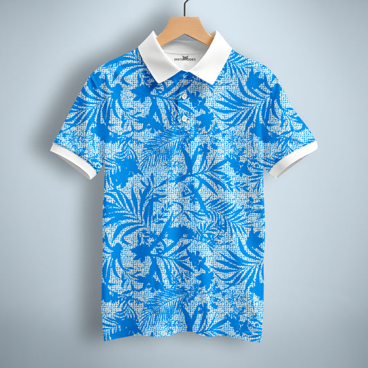 Blue Leaf Polo T-Shirt