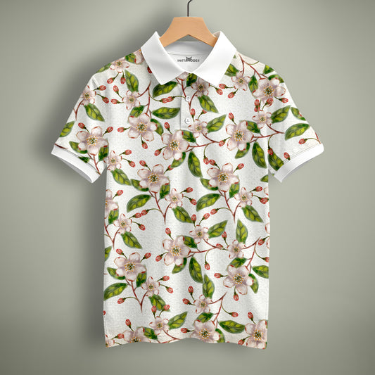 Flower with Leaf Polo T-Shirt