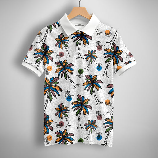 Palm Tree Polo T-Shirt