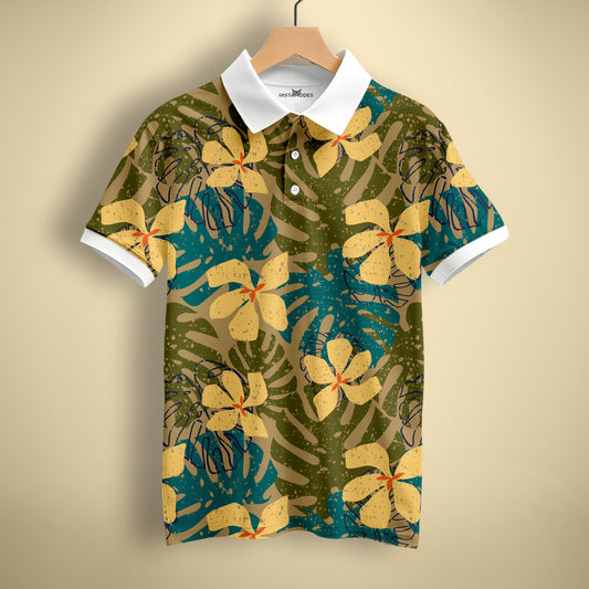 Yellow Flower Polo T-Shirt